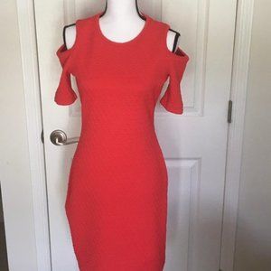 MICHAEL Michael Kors Cold-Shoulder Jacquard Red Dress NWT Small